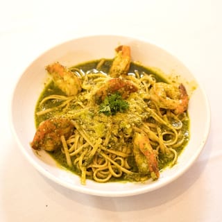 Linguine Pesto e Gamberi